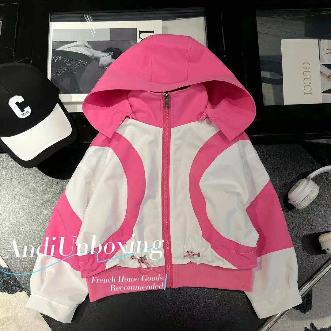 〖ANDI〗订制秋款女童洋气撞色韩系连帽外套2556