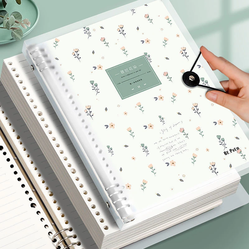 不硌手活页本b5笔记本可拆卸本子考研记事本线圈本方格替芯活页纸