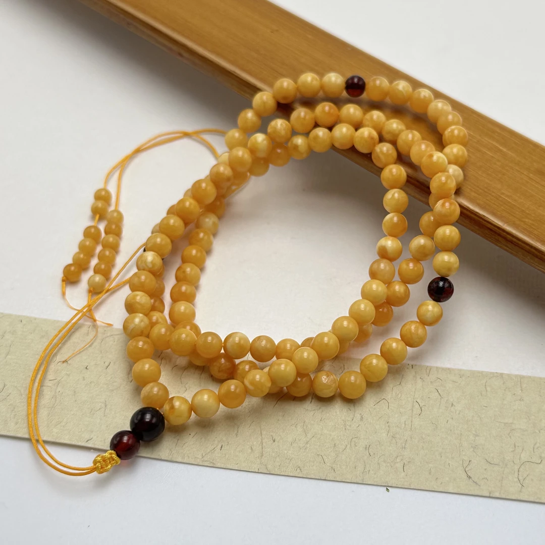 UU25 琥珀蜜蜡珠串 5mm