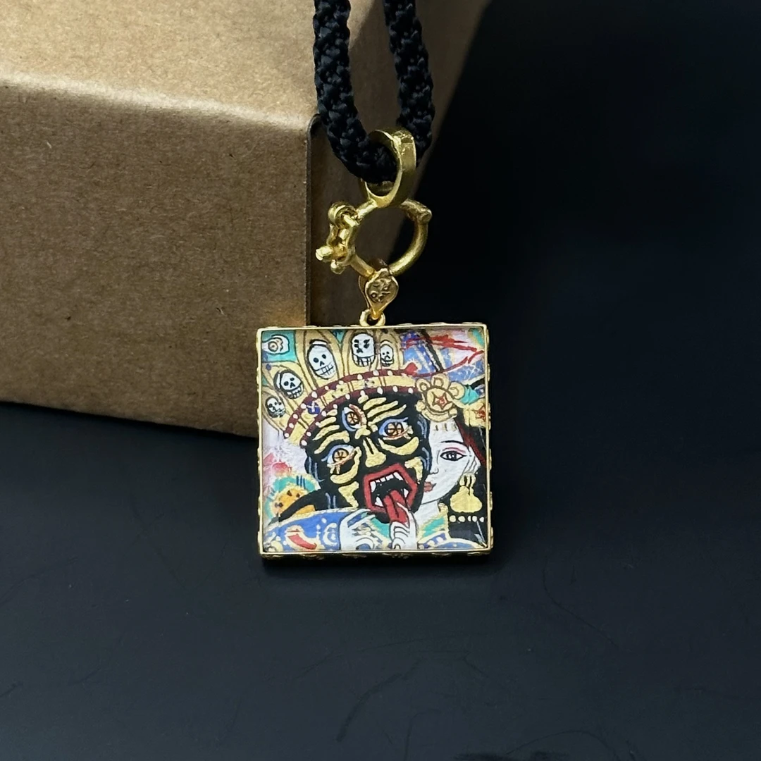 PP45唐卡扎基拉姆前世今生吊坠纯手工绘制(多样性发其一)