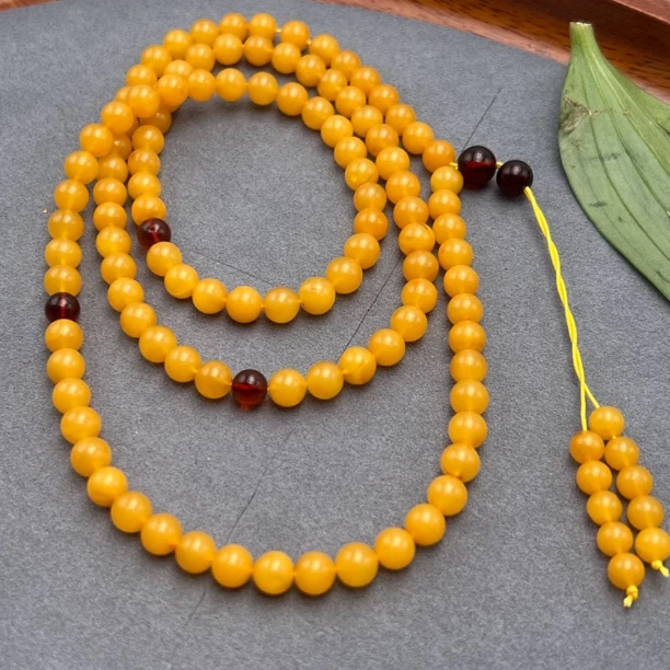 QQ93琥珀蜜蜡佛珠6mm