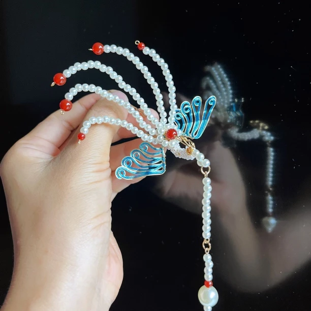 【宠粉】团紫原创掐丝小凤日常百搭小凤五尾偏凤新娘汉服头饰