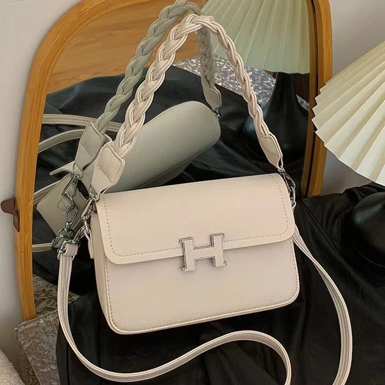 2024年早春新款H081-H100棕色百搭秋冬单肩千鸟格手提包包