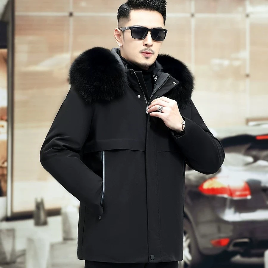 可拆卸兔毛内胆派克