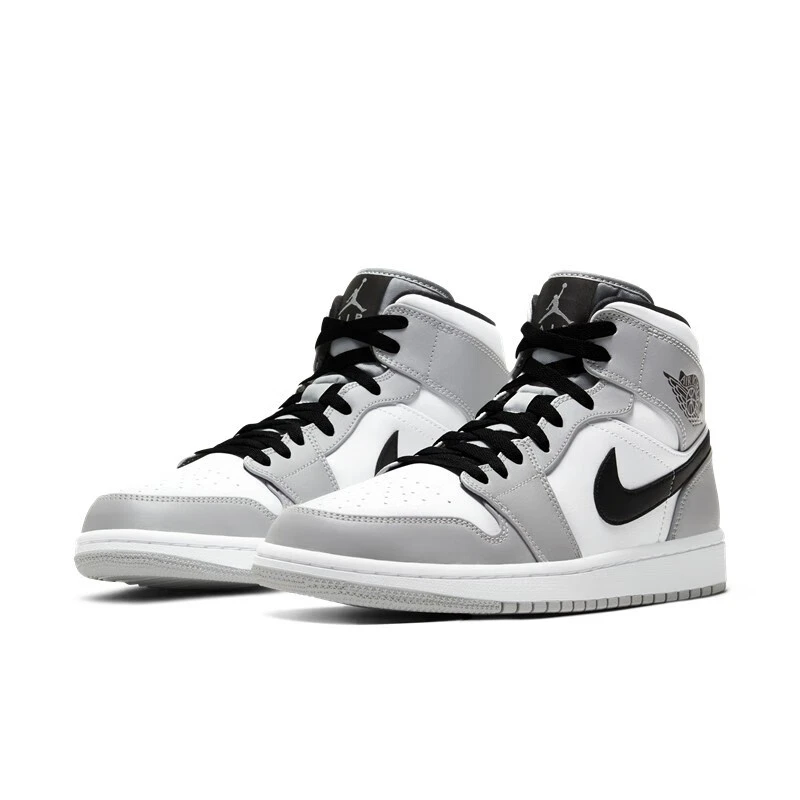 NIKE/耐克男子AIR JORDAN 1 MID中帮黑白影子灰休闲鞋554724-092