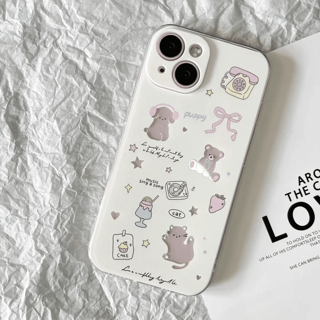 SMBLCE镂空小熊猫咪适用iphone15/14/13手机壳华为vivo小米oppo套