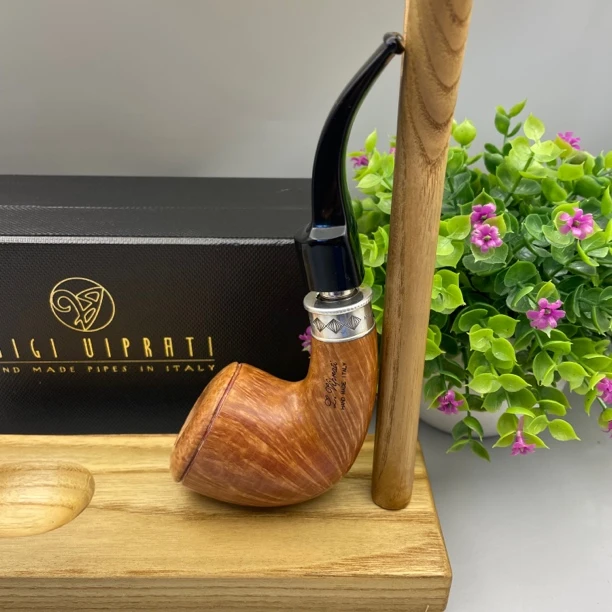 石楠木维布拉蒂手工艺品法玛特双银圈发丝纹石楠木艺品烟斗烟具