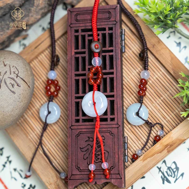 【翠花臻选】翡翠平安扣挂饰车挂手机挂包包挂翡翠挂饰多样性发1件