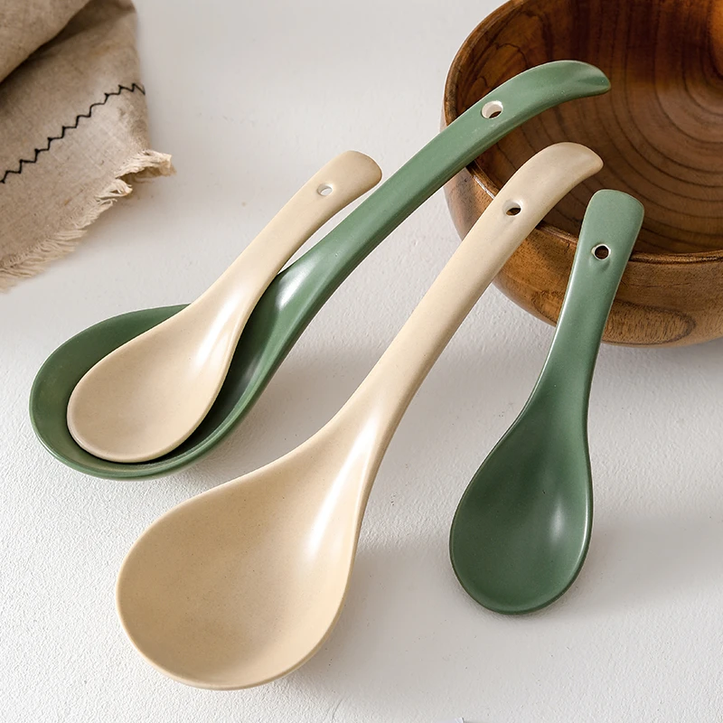 北欧大汤勺陶瓷家用长柄大头勺子盛粥盛汤稀饭勺大号汤匙汤羹餐具