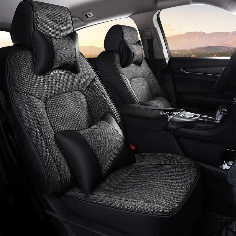 本田冠道专用汽车座套四季通用棉麻款全包围座垫亚麻坐垫套