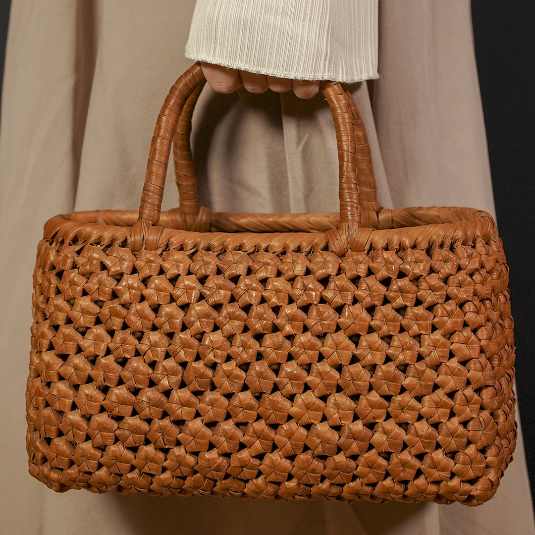 【藤职人非遗藤包】野生葡萄藤包·纯手工编织包·7厘六角花简约方包