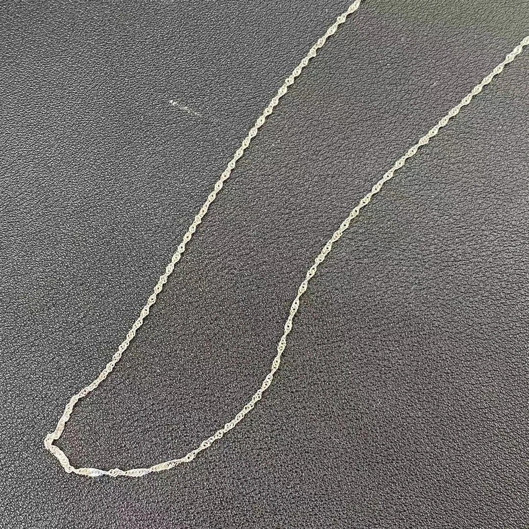 链子925银 水波纹时尚素链