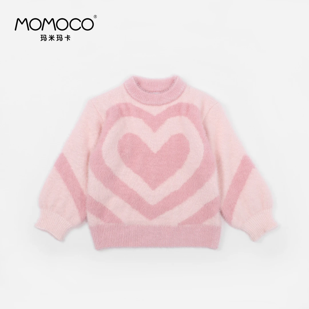 MOMOCO女童冬季新款甜美桃心毛衣75830112003