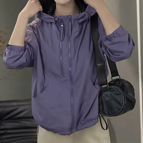 两面穿设计款连帽外套女2025年春夏新款休闲时尚百搭休闲外衣女潮