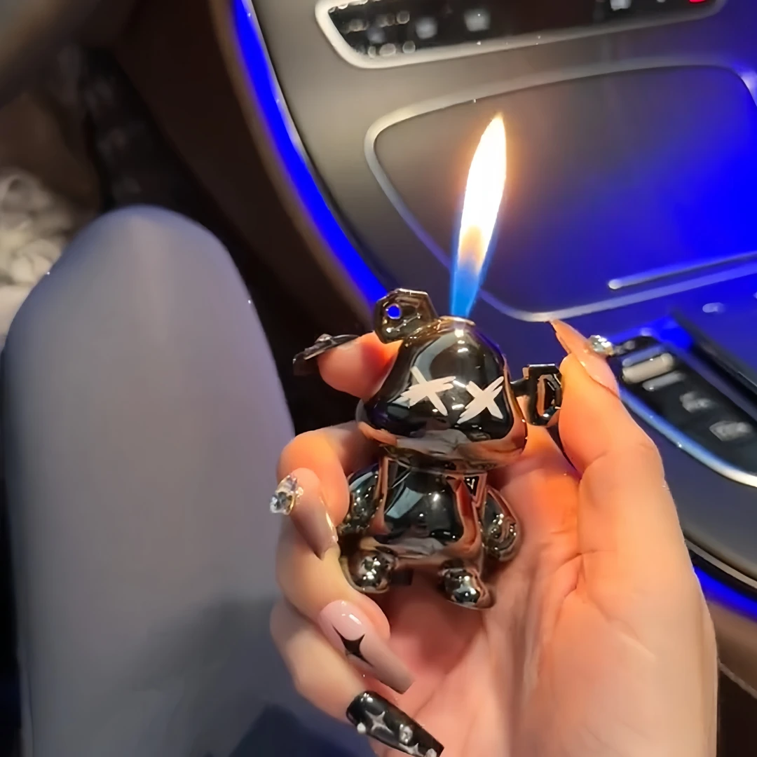 新款创意暴力熊手办钥匙扣打火机酷炫渐变可爱送男女朋友个性礼物