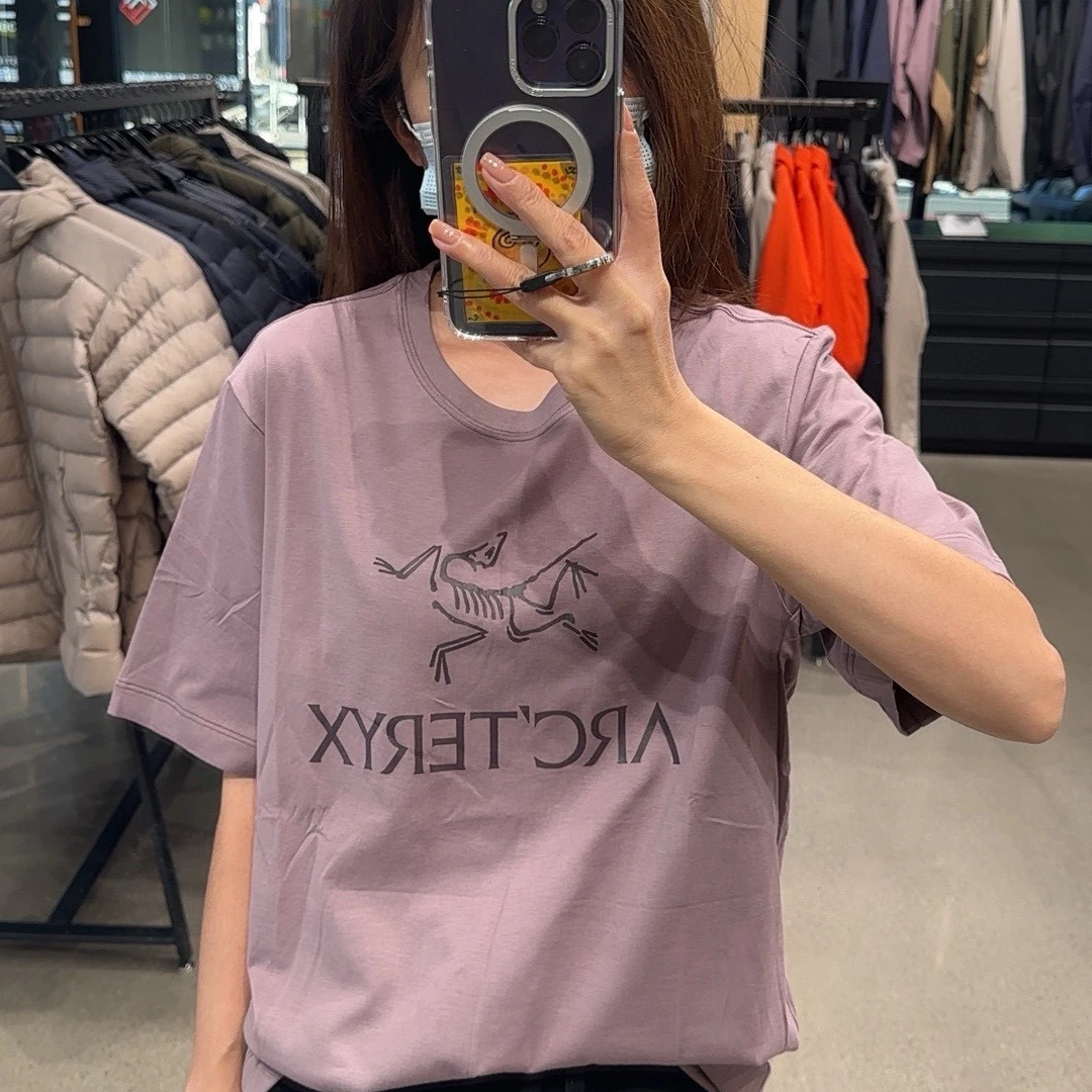 ARC'TERYX/始祖鸟男款ARC'WORD LOGO  棉短袖T恤 星际紫拼色