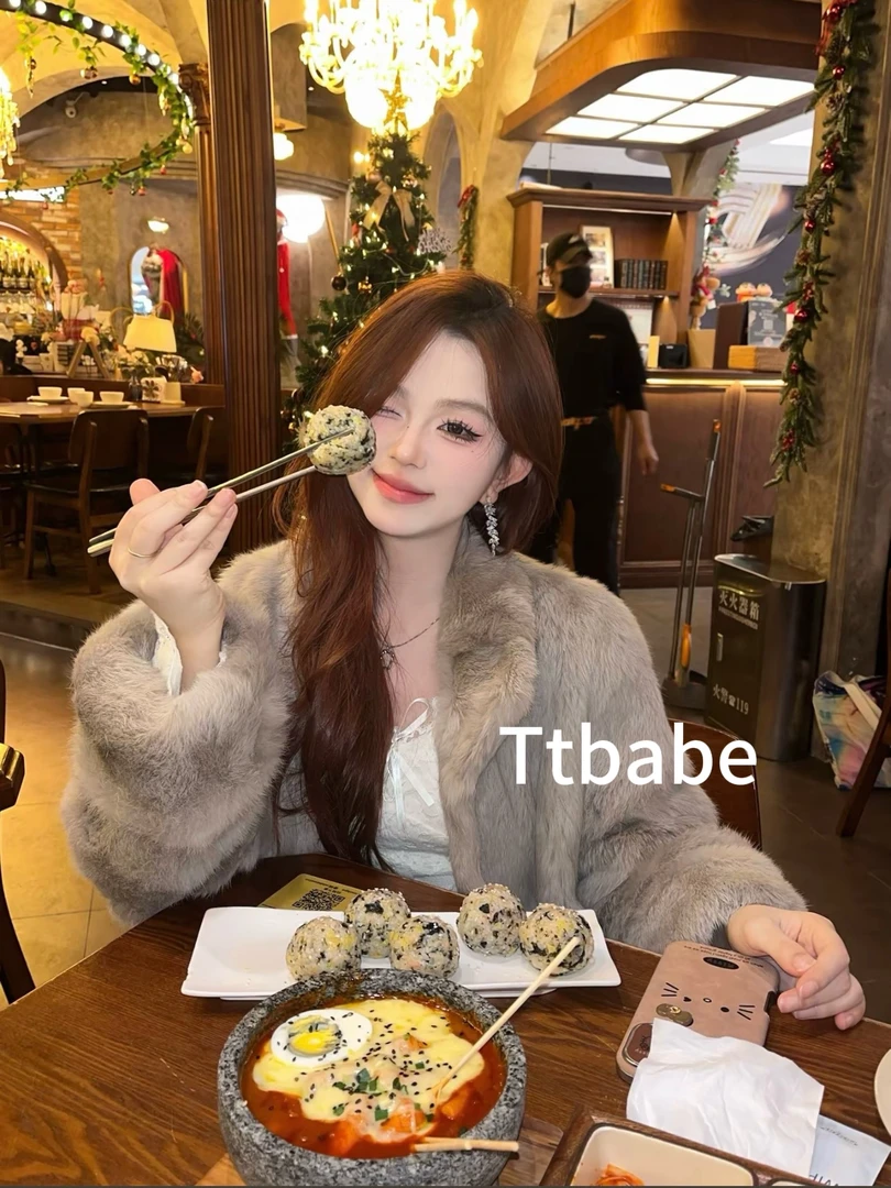 Ttbabe【挽秋入冬】 2024冬季爆品兔毛一体外套