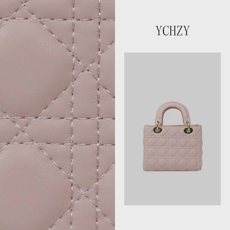 轻奢真皮高定手提戴妃包 ZX516粉色