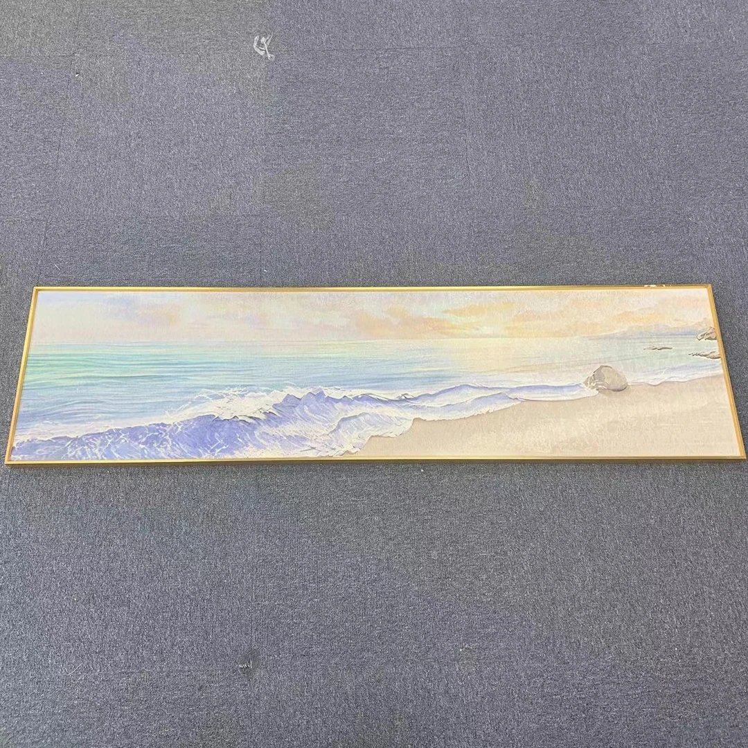 砂岩奶油风卧室挂画抽象海景房间北欧温馨主卧床头挂画海滩40150