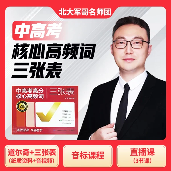 中高考高分核心高频词三张表Y