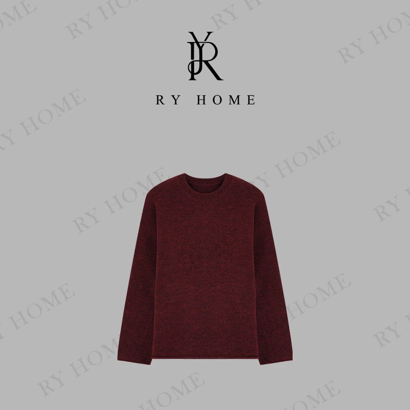 【容雨RYHOME】绵羊毛百搭圆领软糯氛围感羊毛衫243M2775