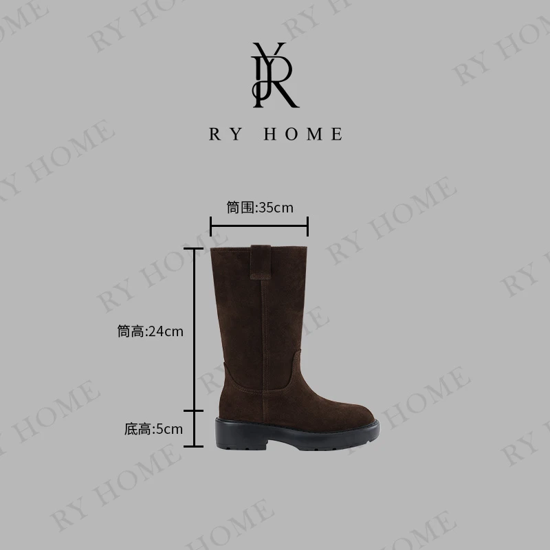 【容雨RYHOME】三软牛反绒复古中筒靴243X1238