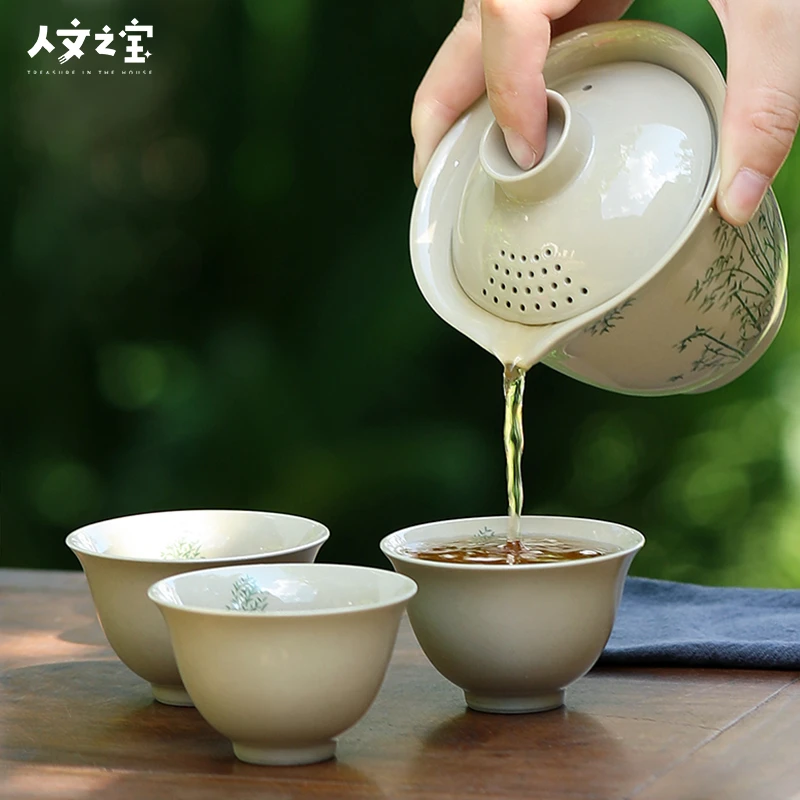 人文之宝红楼梦快客杯便携茶具套装旅行茶具生日礼物送长辈实用