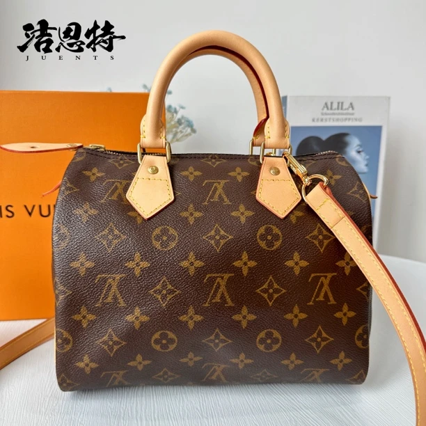 95新 LouisVuitton/路易威登 lv中古speedy25手提枕头包包/换皮
