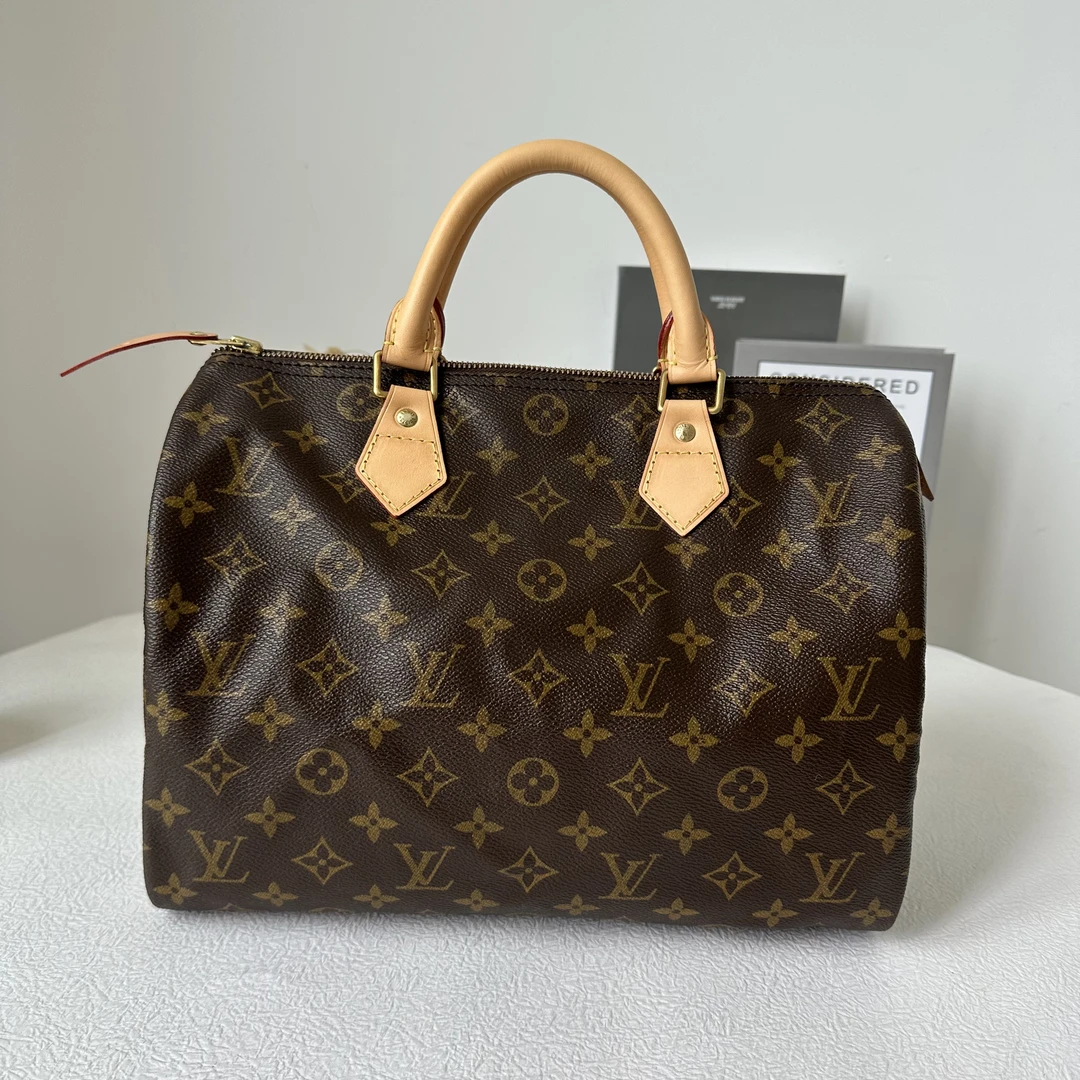 95新 LouisVuitton/路易威登 中古lv speedy30手提款枕头包/换皮