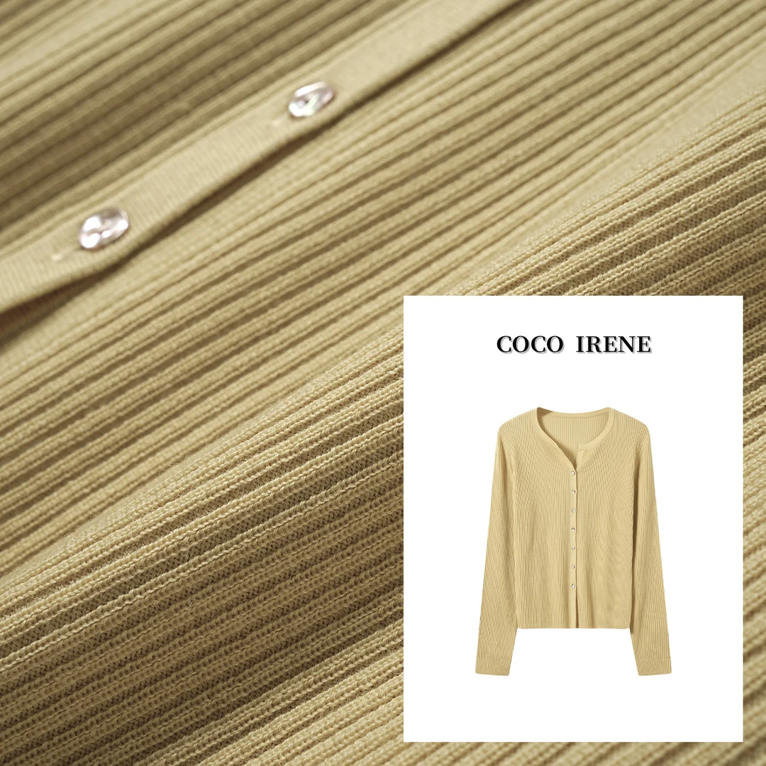 [云柔]COCO IRENE秋冬新款温柔打底衫显瘦法式复古简约针织外套