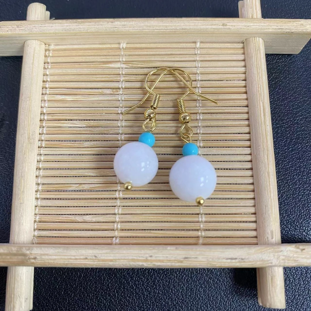 耀华珠宝天然石英质玉耳环多样性发货发其一