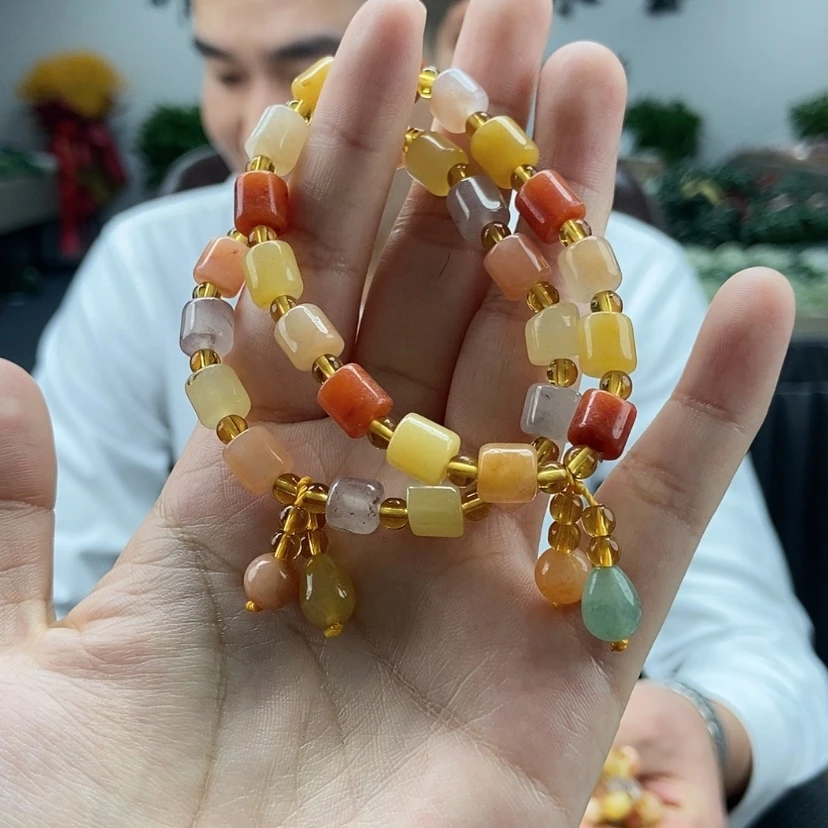 【闪购商品】石英质玉(金丝玉)手串颜色纹路多样性发拍一发一未镶嵌