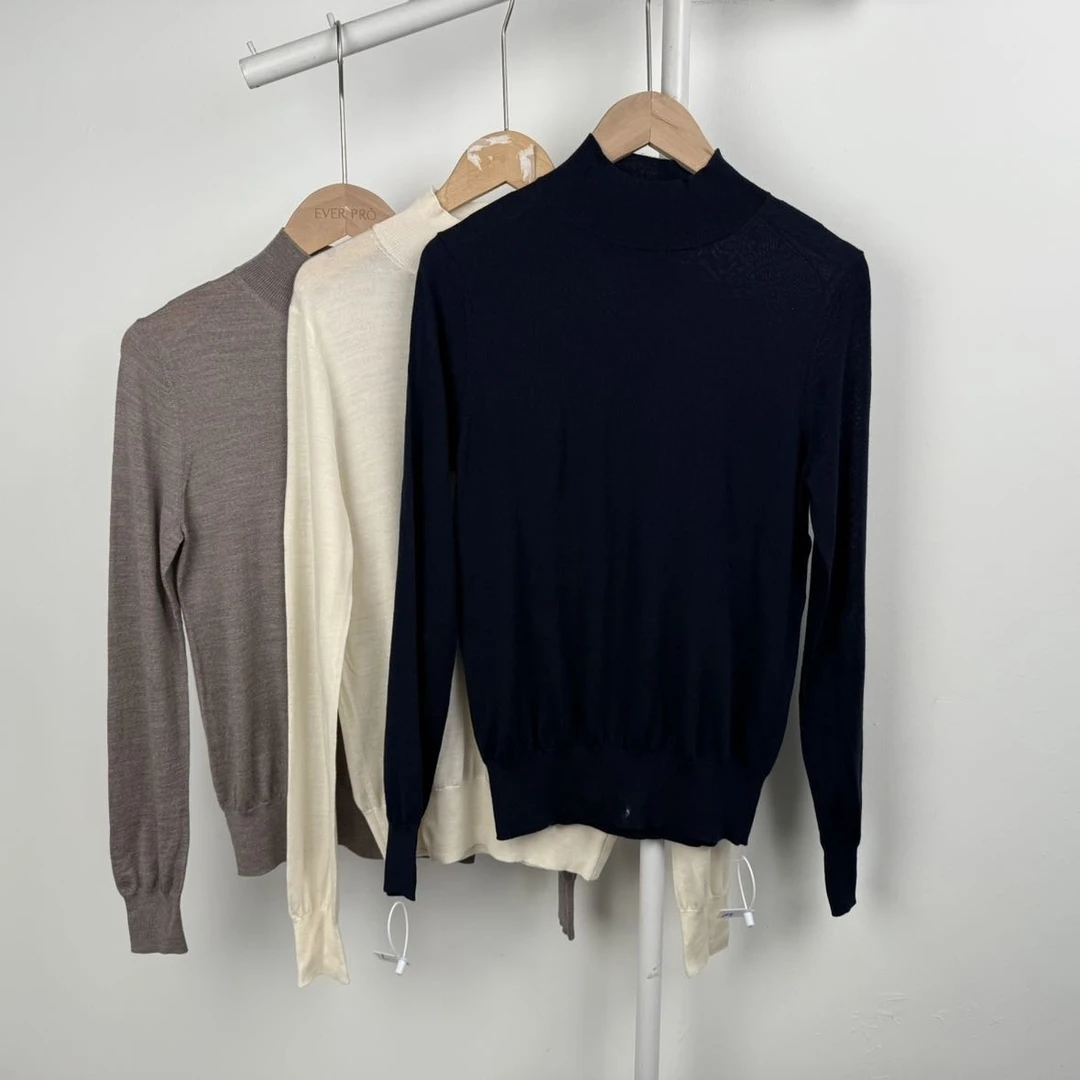 7062休闲毛衣时尚百搭上衣简约纯色舒适针织秋季女士潮流秋冬气质