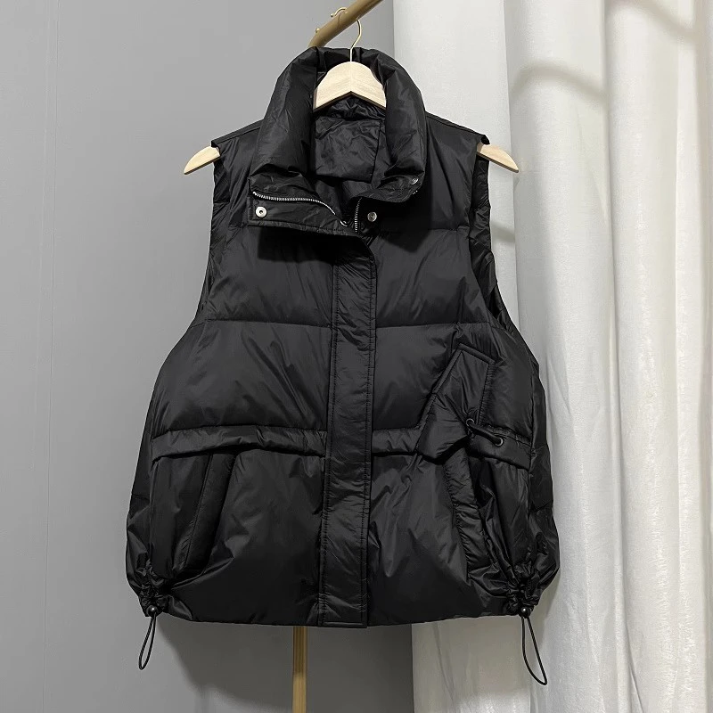 【专属】白鸭绒羽绒马甲女立领马夹内胆背心女坎肩无袖外套保暖