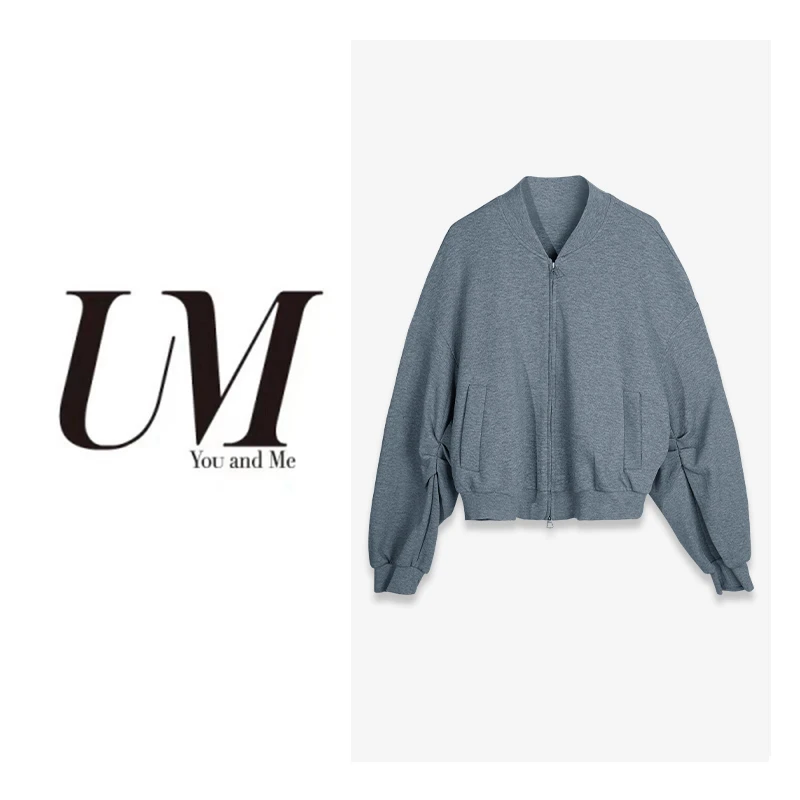 【U.M】时尚纯色棒球外套舒适百搭休闲3224