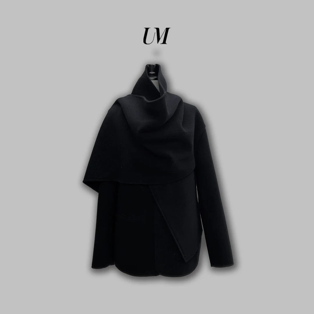 【U.M】设计师围脖羊毛大衣