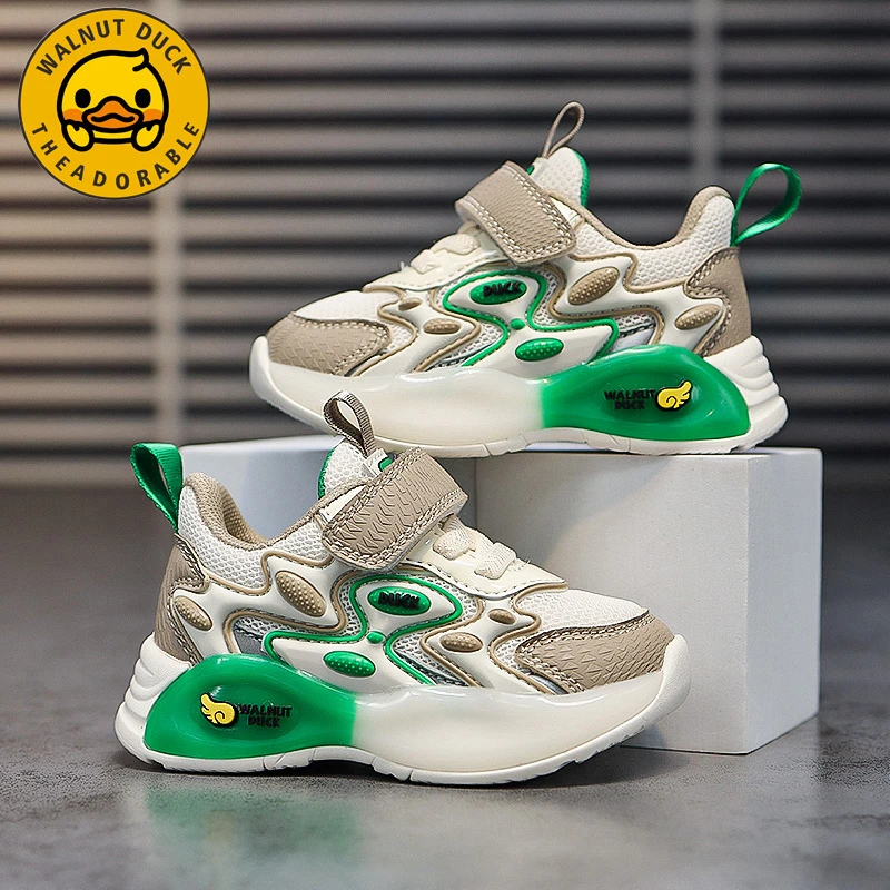 小黄鸭男童鞋子2024春季新款防滑网面儿童运动鞋中小童轻便休闲鞋