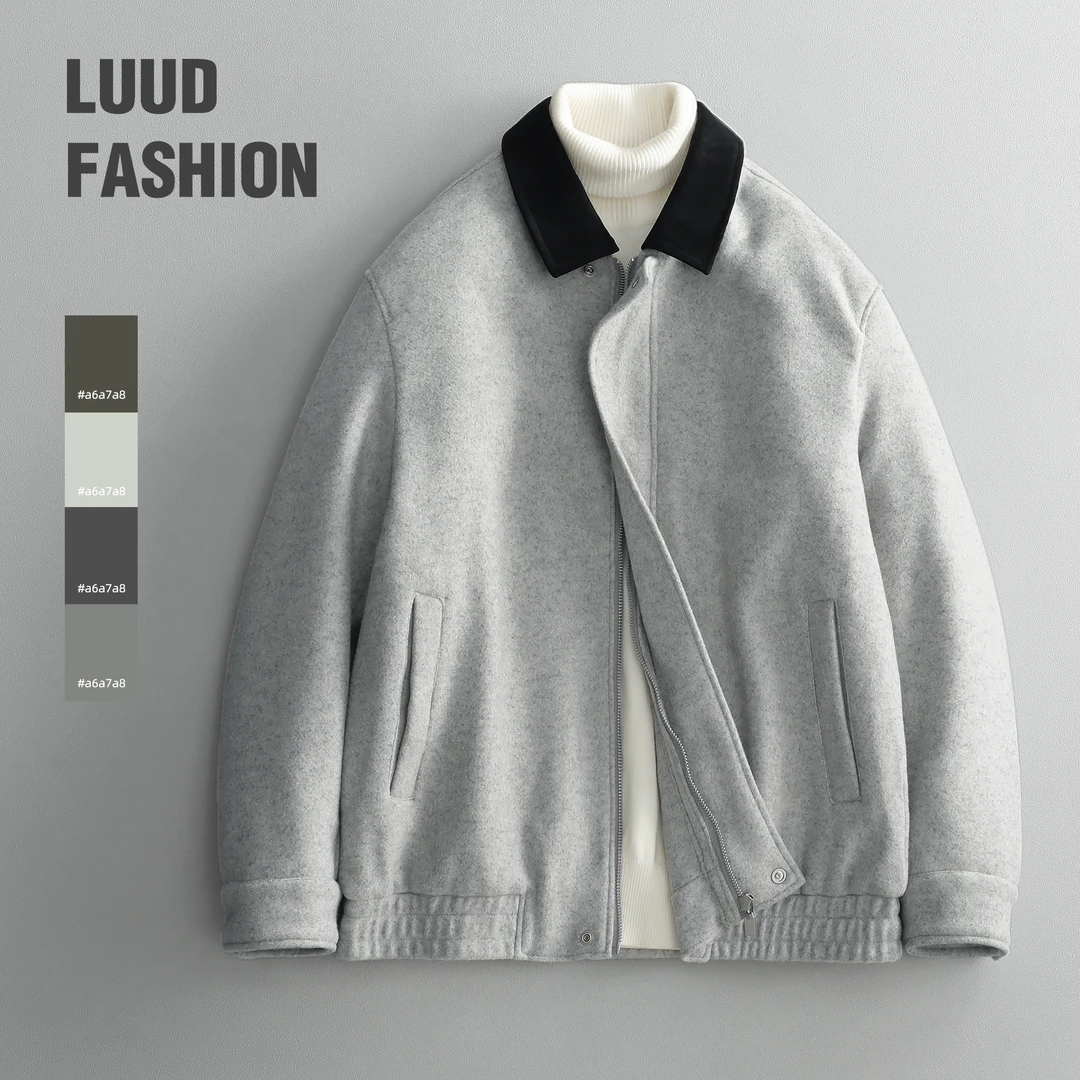 【断码五折】保暖毛呢外套冬季韩版加厚棉衣百搭呢子PU翻领短款棉服