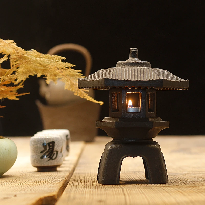 铸铁长安灯烛台民俗装饰灯铁质禅意灯笼复古宫灯客厅民宿茶室摆件
