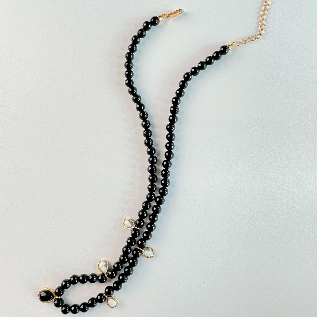 铜合金合成锆石项链 【涟漪之心】新中式国风装小众款项链12013