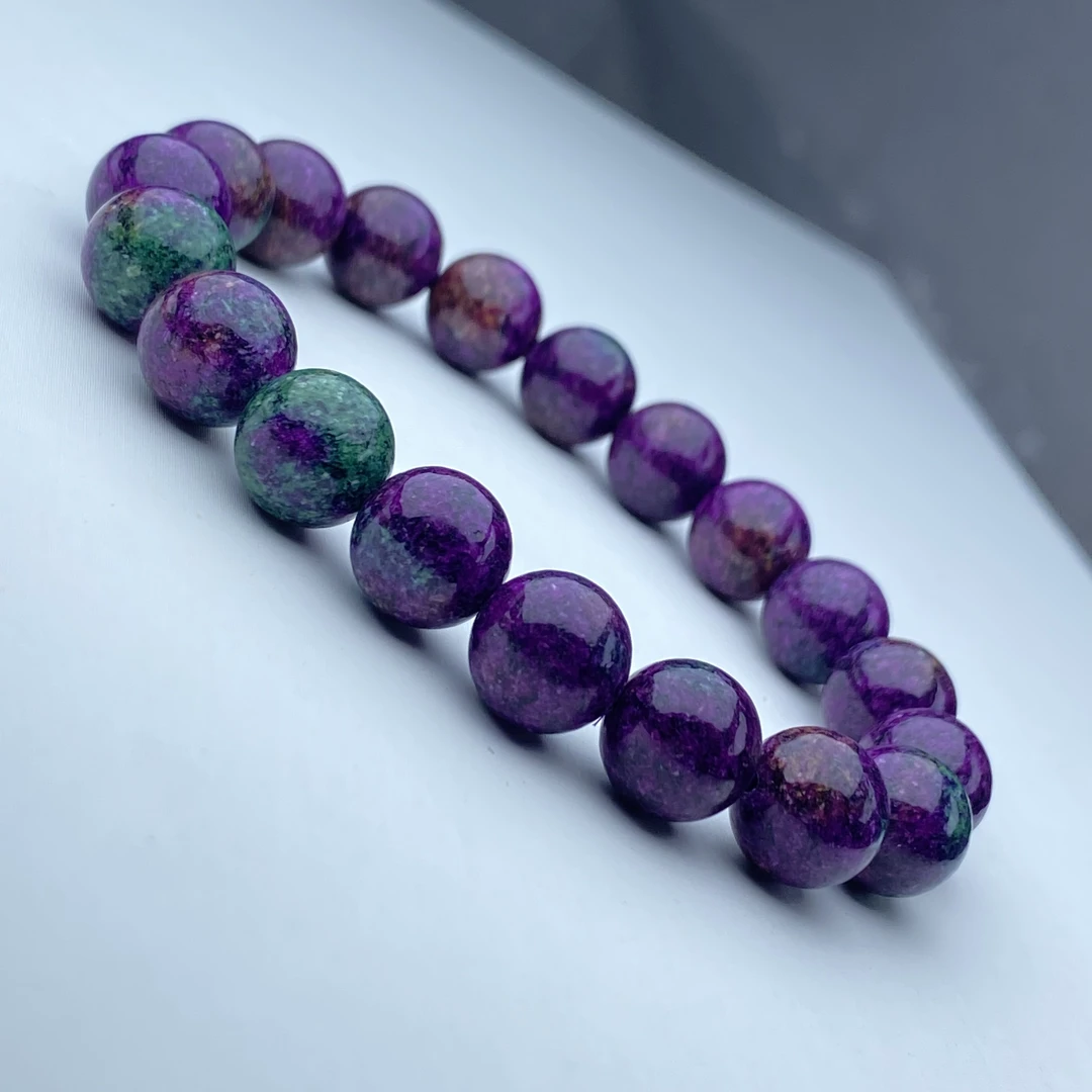 625号精品紫绿彩花手链10mm多样性发一件