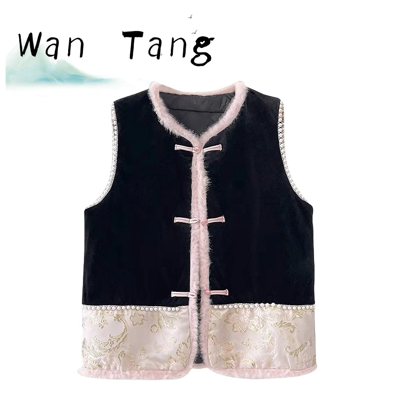 【映岚】新中式国风潮流气质百搭马夹加绒绣花中国风提花秋冬冬季