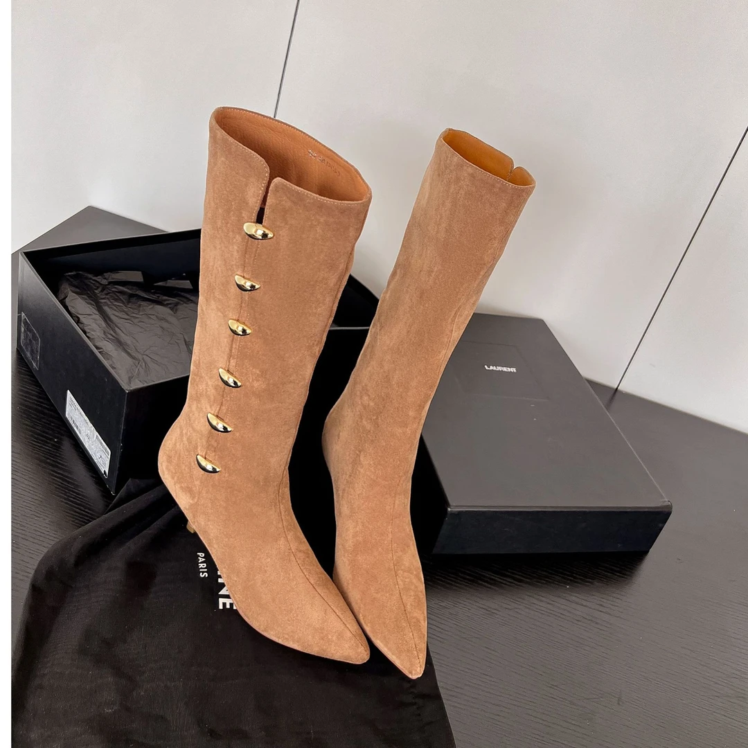 细跟粗跟高跟骑士尖头秋冬长筒高筒简约百搭时尚时装靴