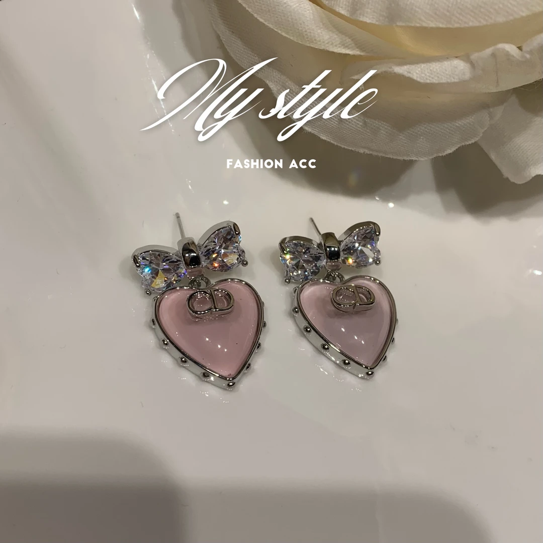 铜合金耳饰 【粉色cd】气质时尚耳环女