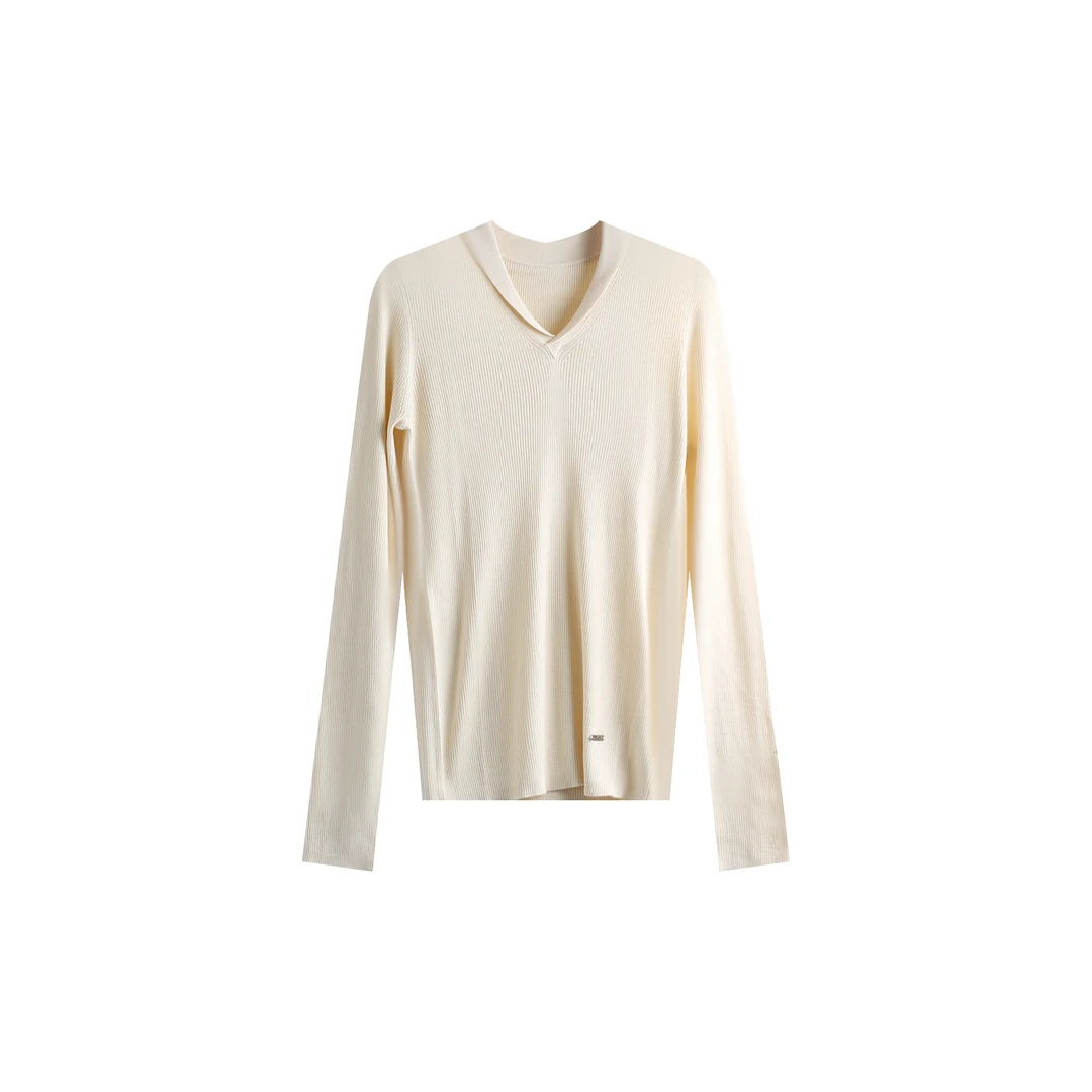 【X】新款针织桑蚕丝衬衫上衣气质长袖时尚百搭修身秋冬ZY-S3210