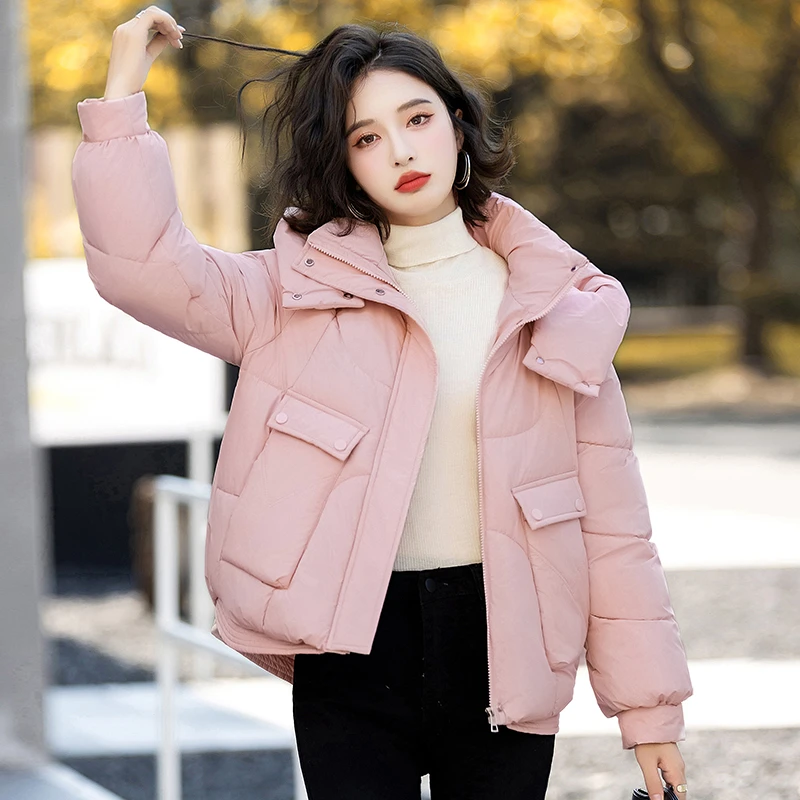 冬女装外套新款韩版爆款连帽时尚百搭宽松显瘦洋气短款小个子外套