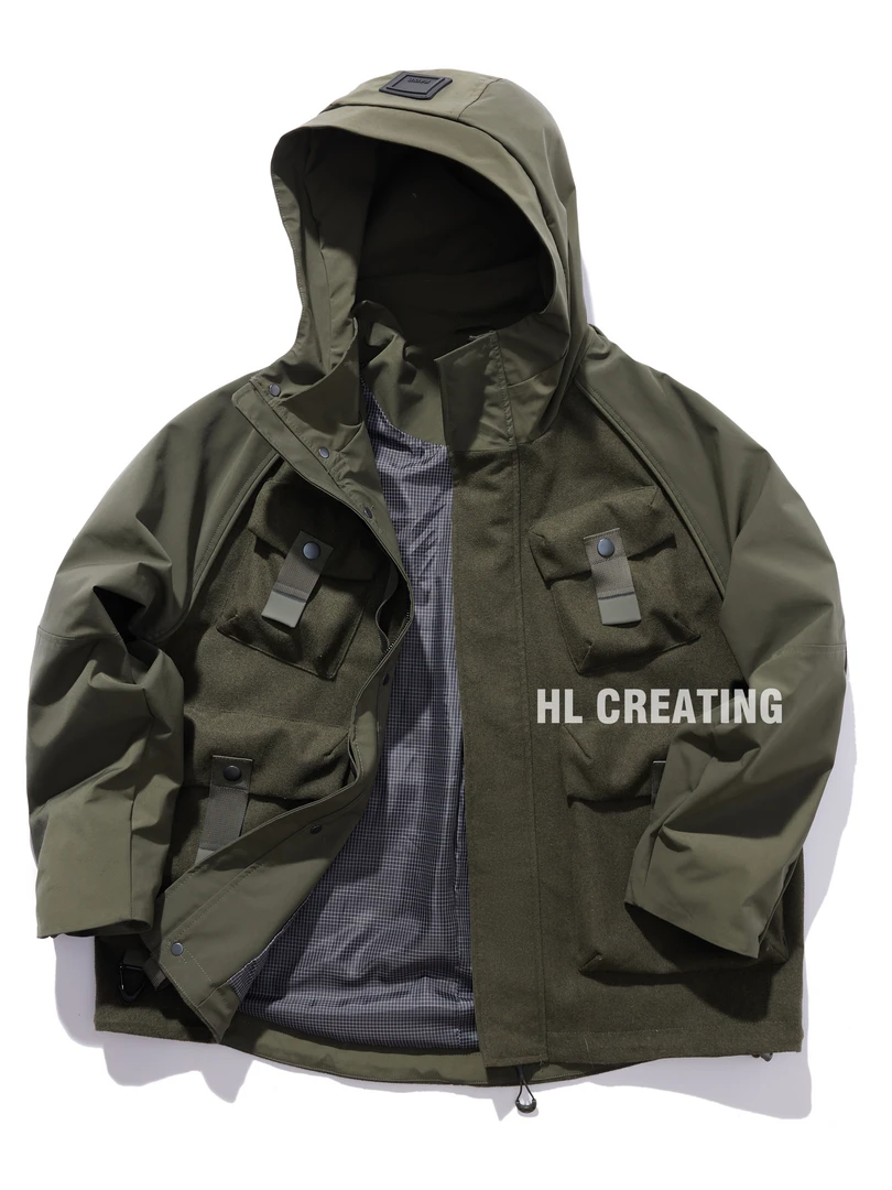 【断码捡漏】 10603-【24春季新款】多袋工装机能风拼接连帽夹克外套