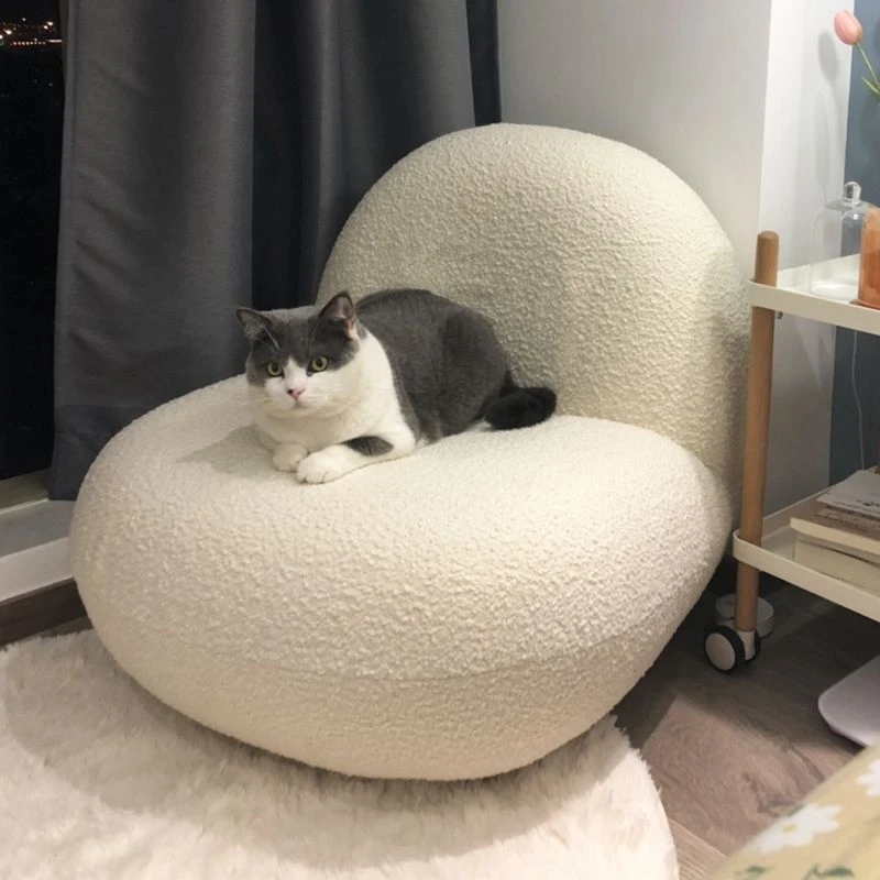 统睿懒人沙发卧室阳台休闲椅躺卧网红榻榻米羊羔绒沙发椅单人可躺