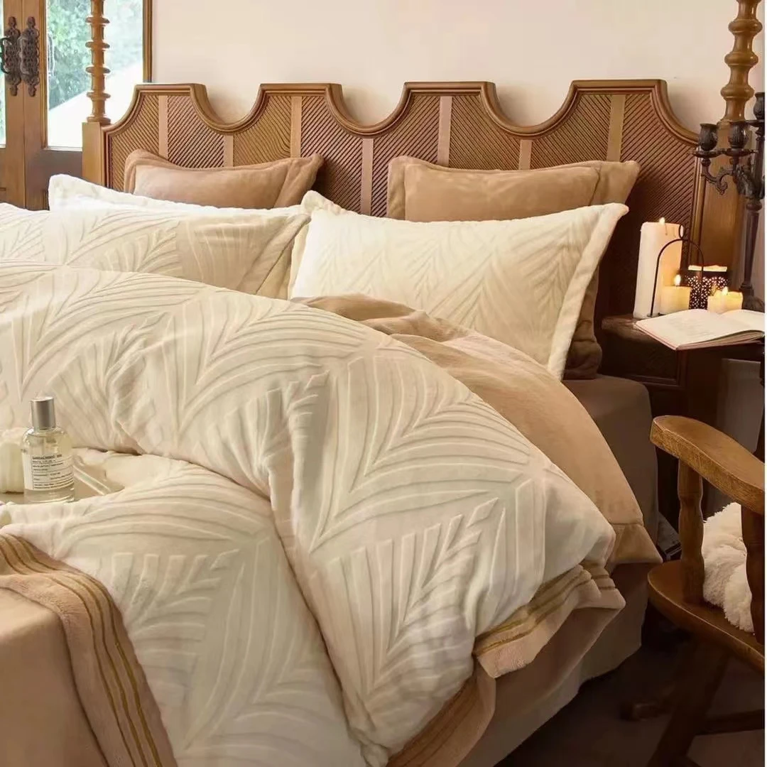 【高货清仓】精工刺绣加厚雪雕绒-四件套3