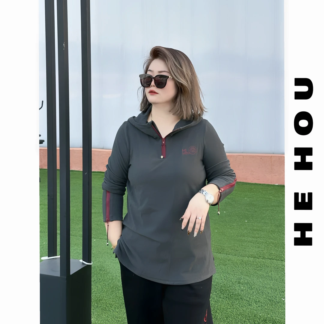 52163 和后大码 秋冬百搭显瘦连帽休闲宽松长袖原创设计师卫衣